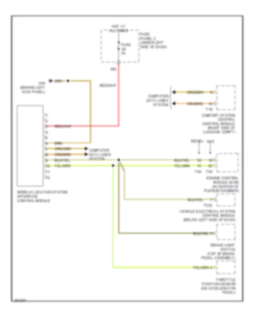 Vehicle Positioning Interface Control Module Wiring Diagram for Audi A3 2 0T 2012