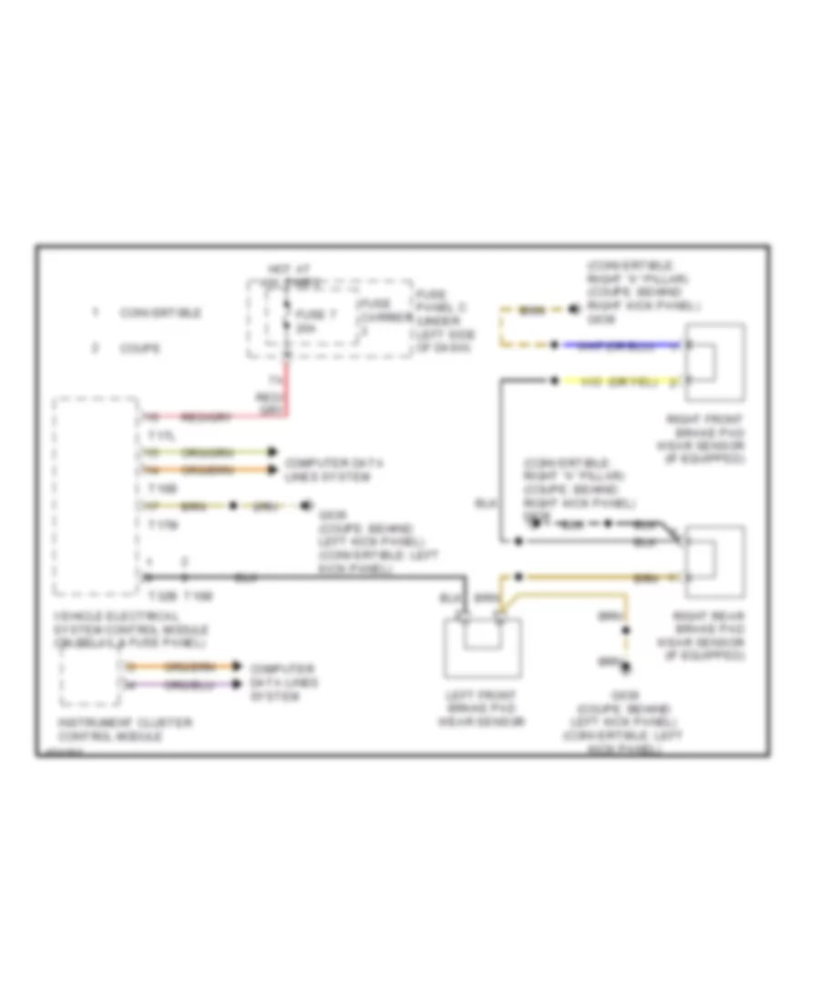 Brake Wear Sensor Wiring Diagram for Audi S5 Premium Plus 2013