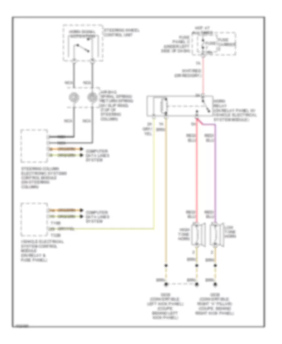 Horn Wiring Diagram for Audi S5 Premium Plus 2013