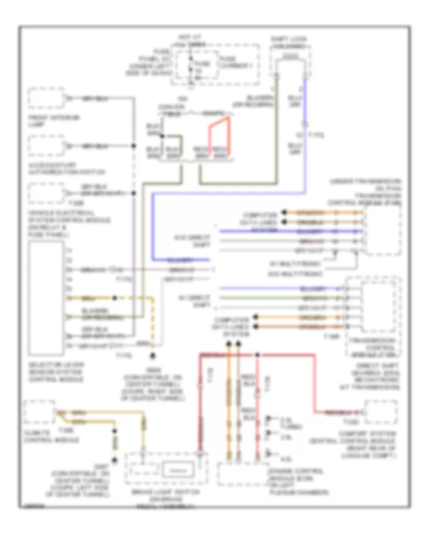 Shift Interlock Wiring Diagram for Audi S5 Premium Plus 2013