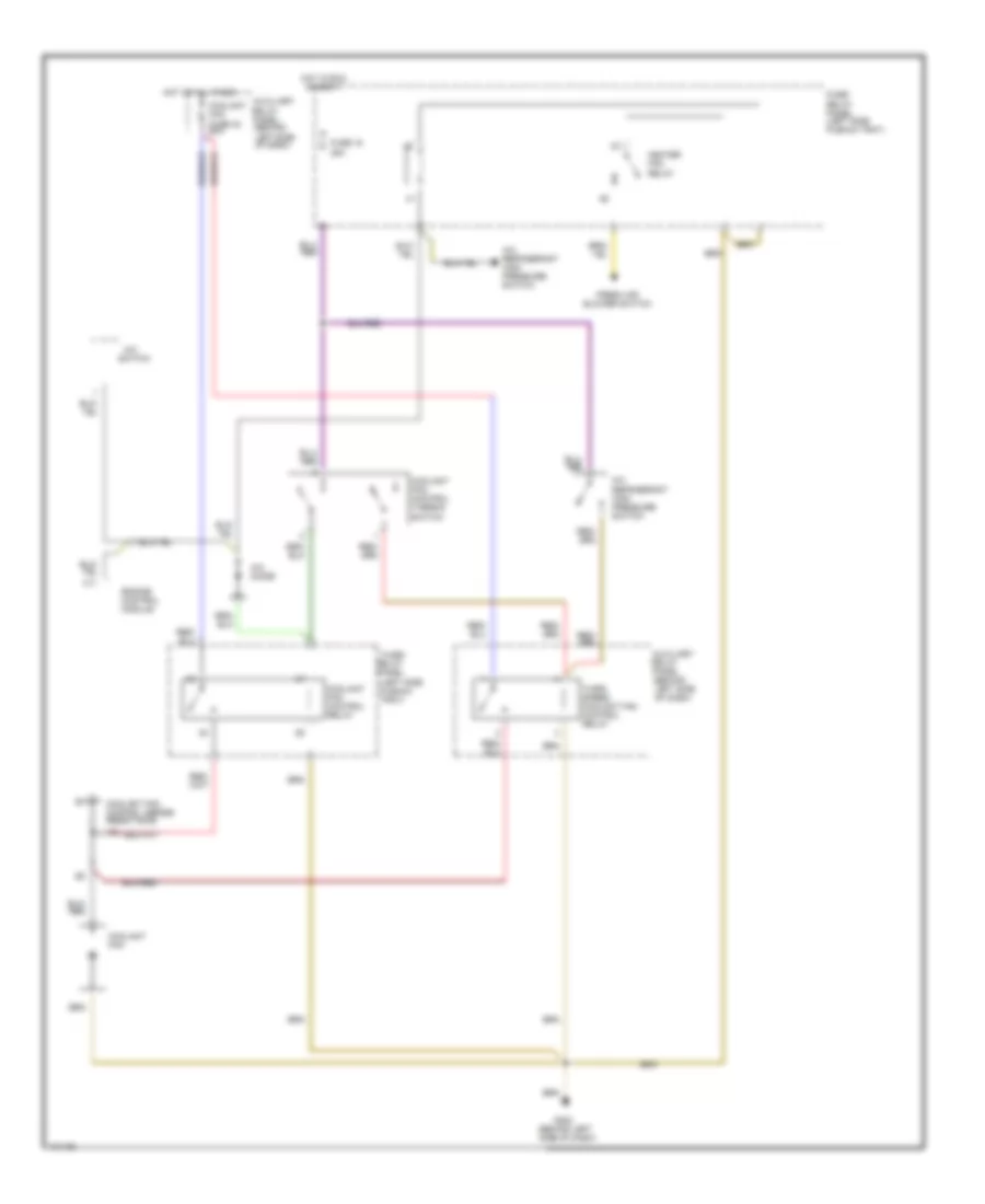 Cooling Fan Wiring Diagram, MT with Manual AC Late Production for Audi 90 CS 1993