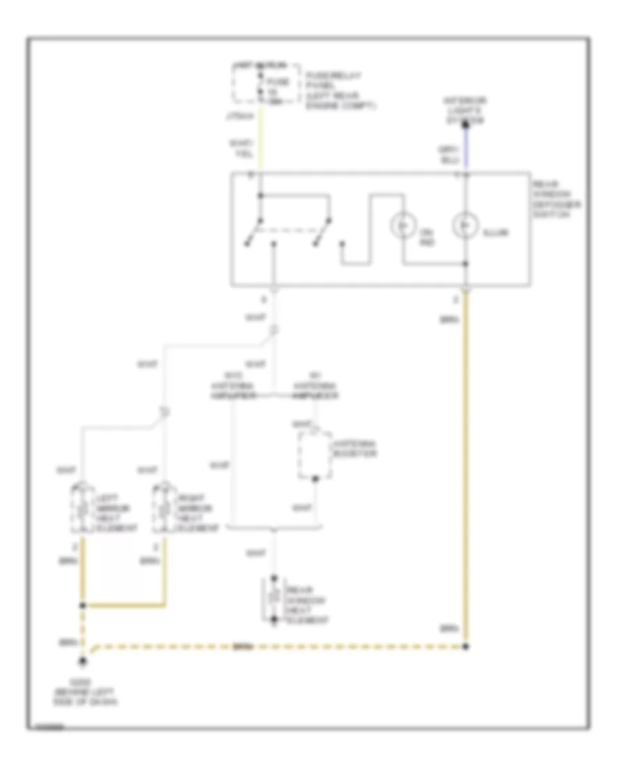 Defoggers Wiring Diagram Early Production for Audi 90 CS 1993