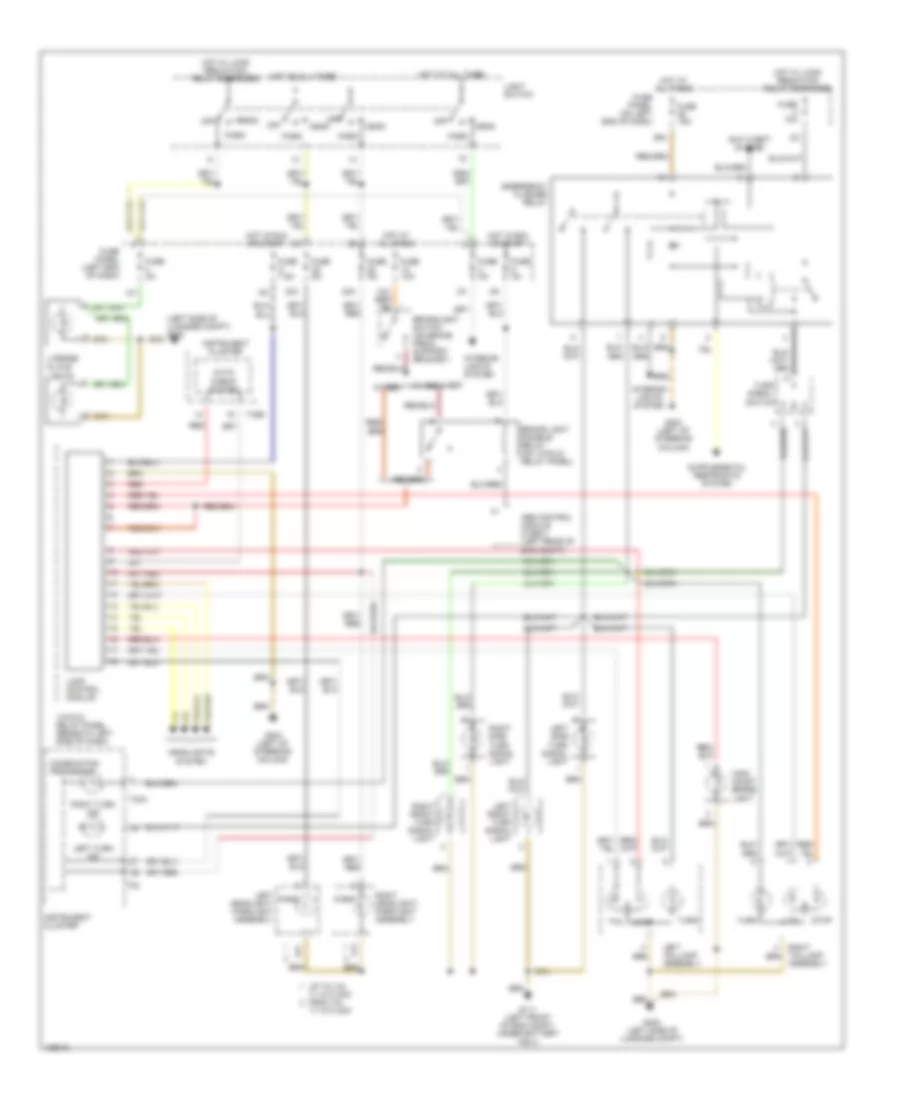Exterior Lamps Wiring Diagram, with DRL with Driver Information Center for Audi TT 2000