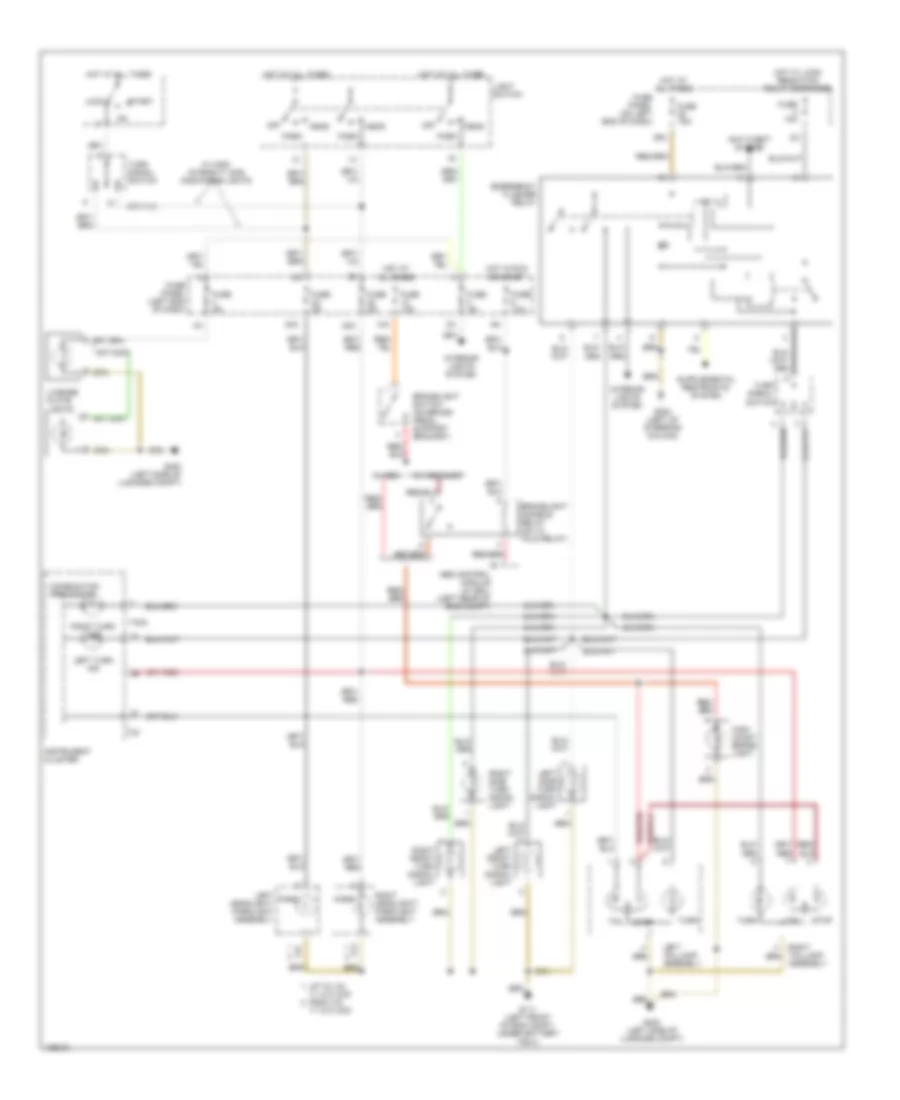 Exterior Lamps Wiring Diagram, without DRL without Driver Information Center for Audi TT 2000