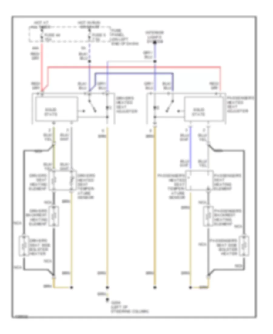 Heated Seats Wiring Diagram for Audi TT 2000