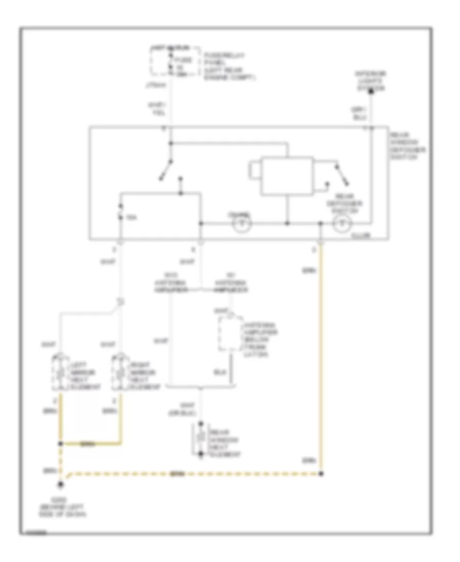 Defoggers Wiring Diagram, Late Production for Audi 90 S 1993