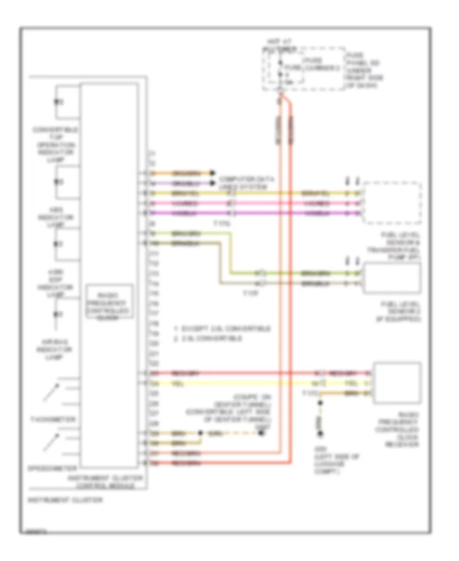 Instrument Cluster Wiring Diagram for Audi A5 2 0T Quattro 2012