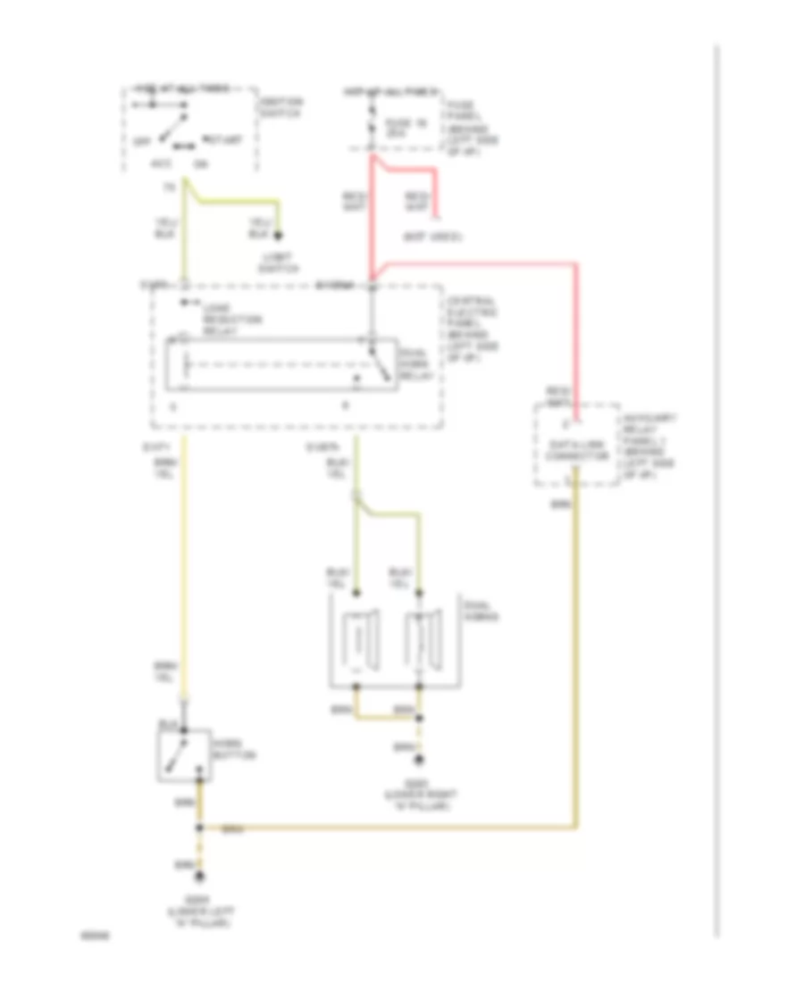 Horn Wiring Diagram for Audi 100 CS 1994