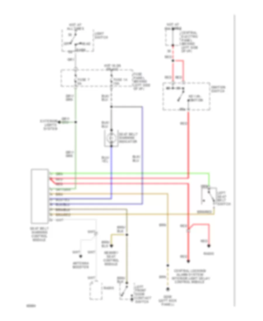 Warning Systems Wiring Diagram for Audi 100 CS 1994