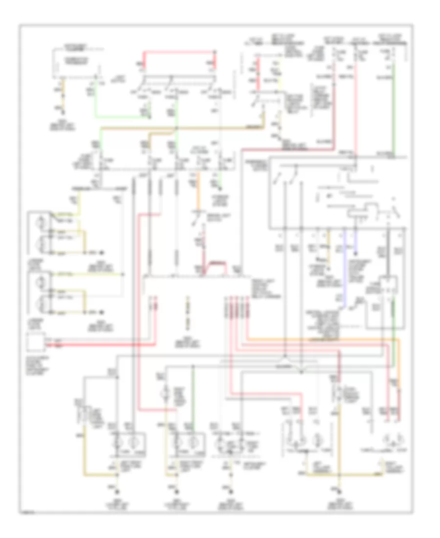 Exterior Lamps Wiring Diagram with DRL for Audi A4 2001