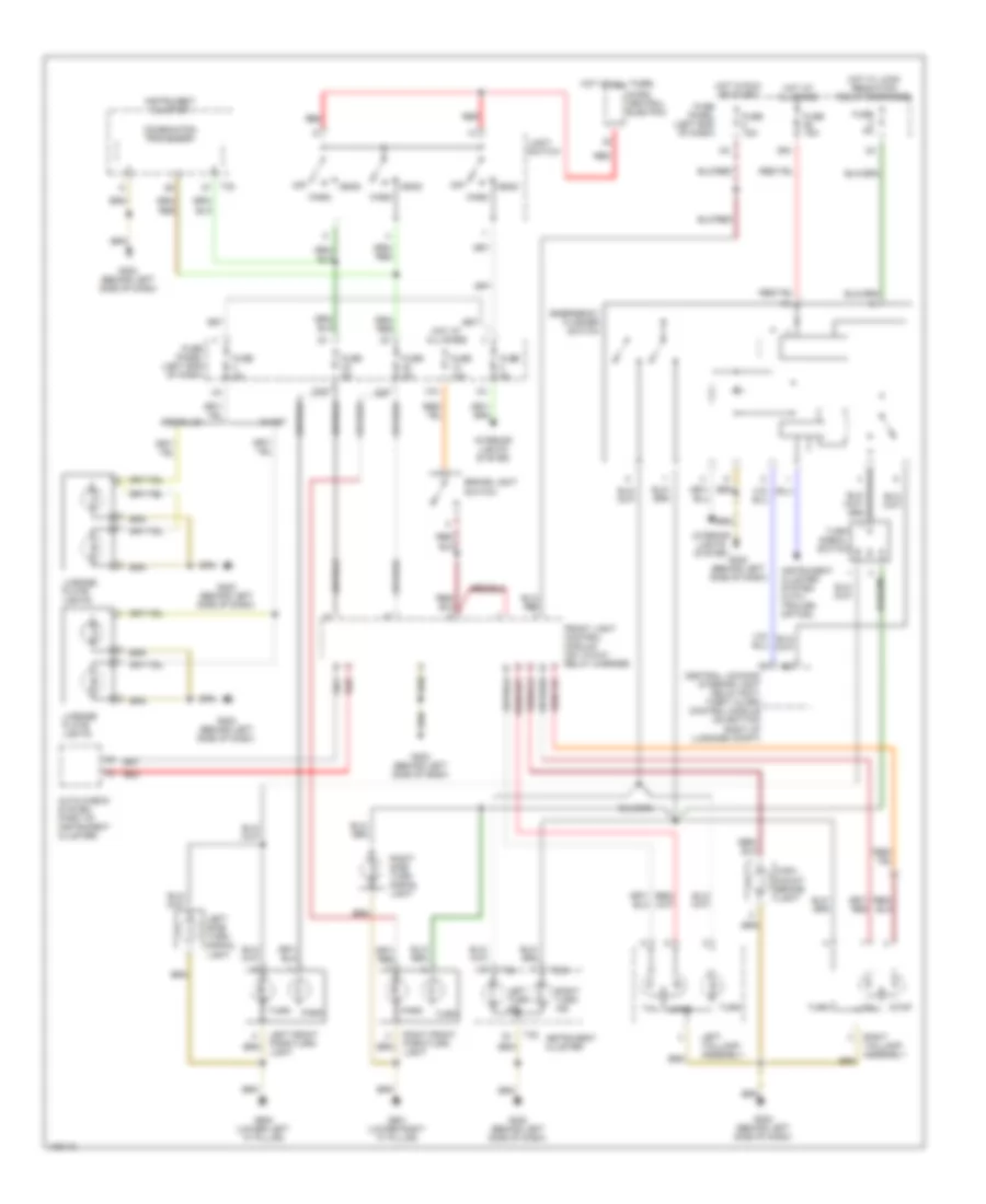 Exterior Lamps Wiring Diagram without DRL for Audi A4 2001