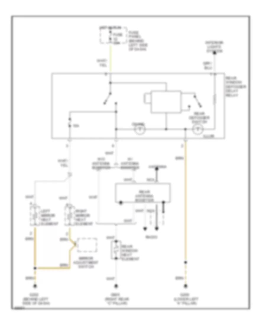 Defogger Wiring Diagram for Audi 100 CS Quattro 1994