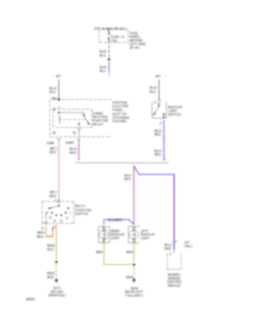 Back up Lamps Wiring Diagram for Audi 100 CS Quattro 1994