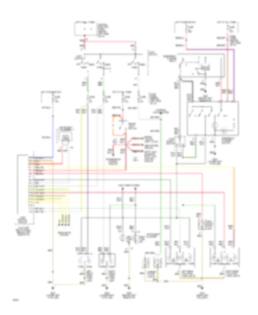 Park Stop Tail  Turn Lamps Wiring Diagram for Audi 100 CS Quattro 1994