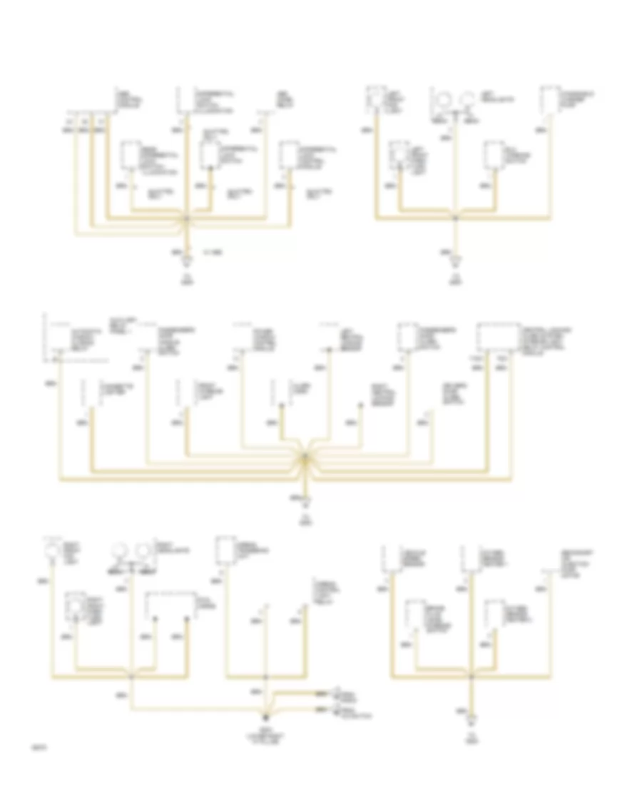 Ground Distribution Wiring Diagram 3 of 6 for Audi 100 CS Quattro 1994