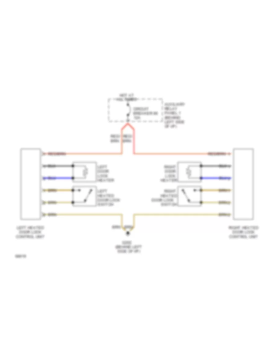 Heated Door Locks Wiring Diagram for Audi 100 CS Quattro 1994