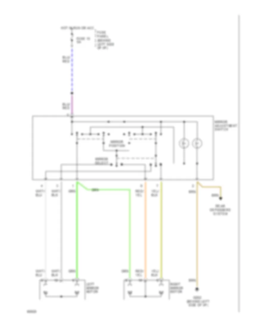 Power Mirrors Wiring Diagram for Audi 100 CS Quattro 1994