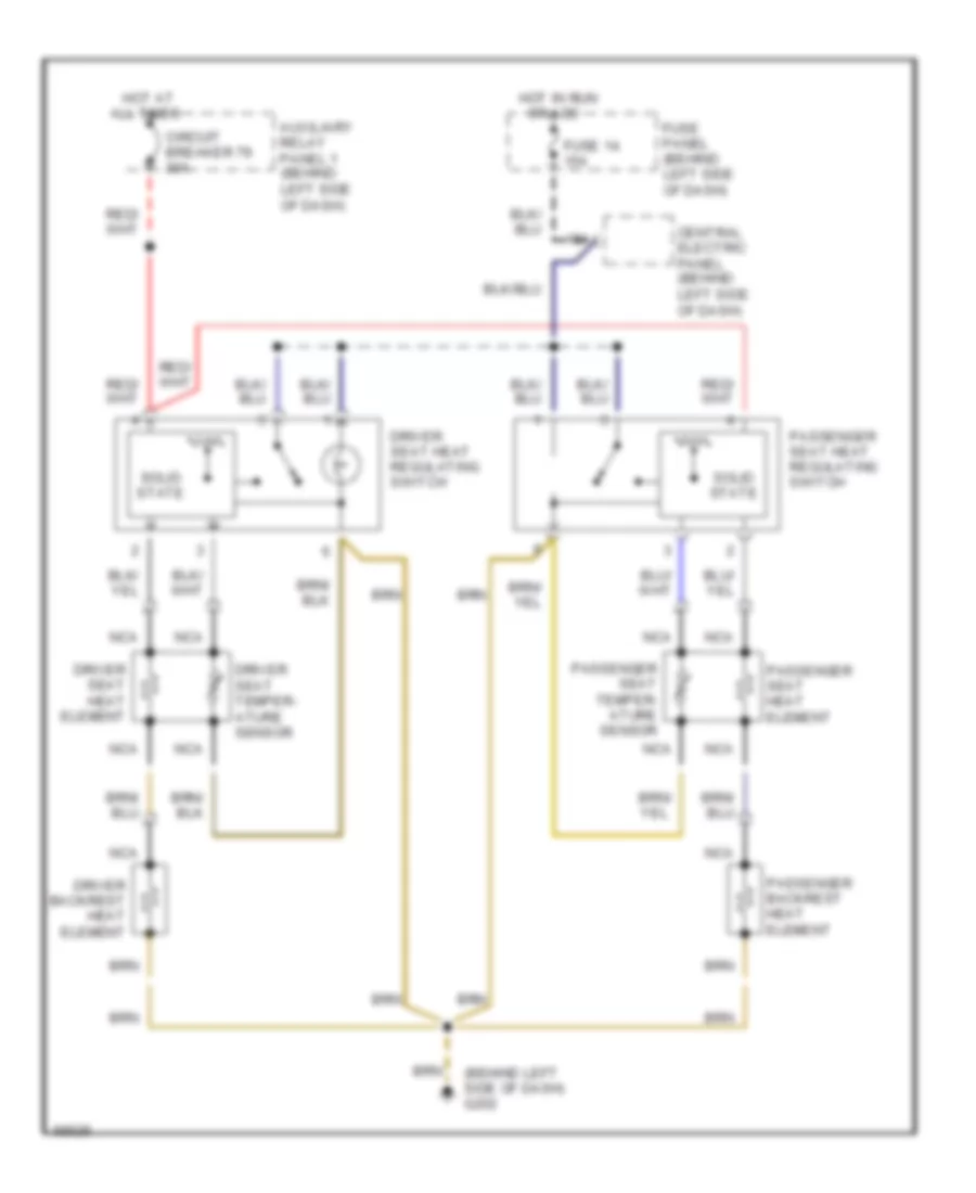 Heated Seats Wiring Diagram for Audi 100 CS Quattro 1994