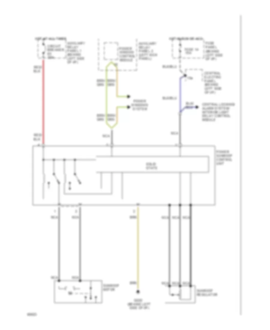 Sunroof Wiring Diagram with Automatic Preselect for Audi 100 CS Quattro 1994