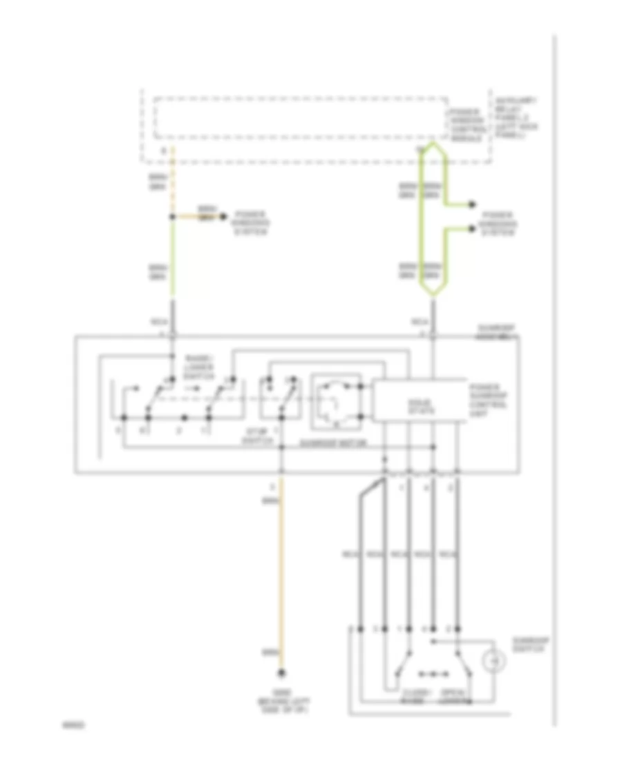 Sunroof Wiring Diagram with Tilt Slide for Audi 100 CS Quattro 1994