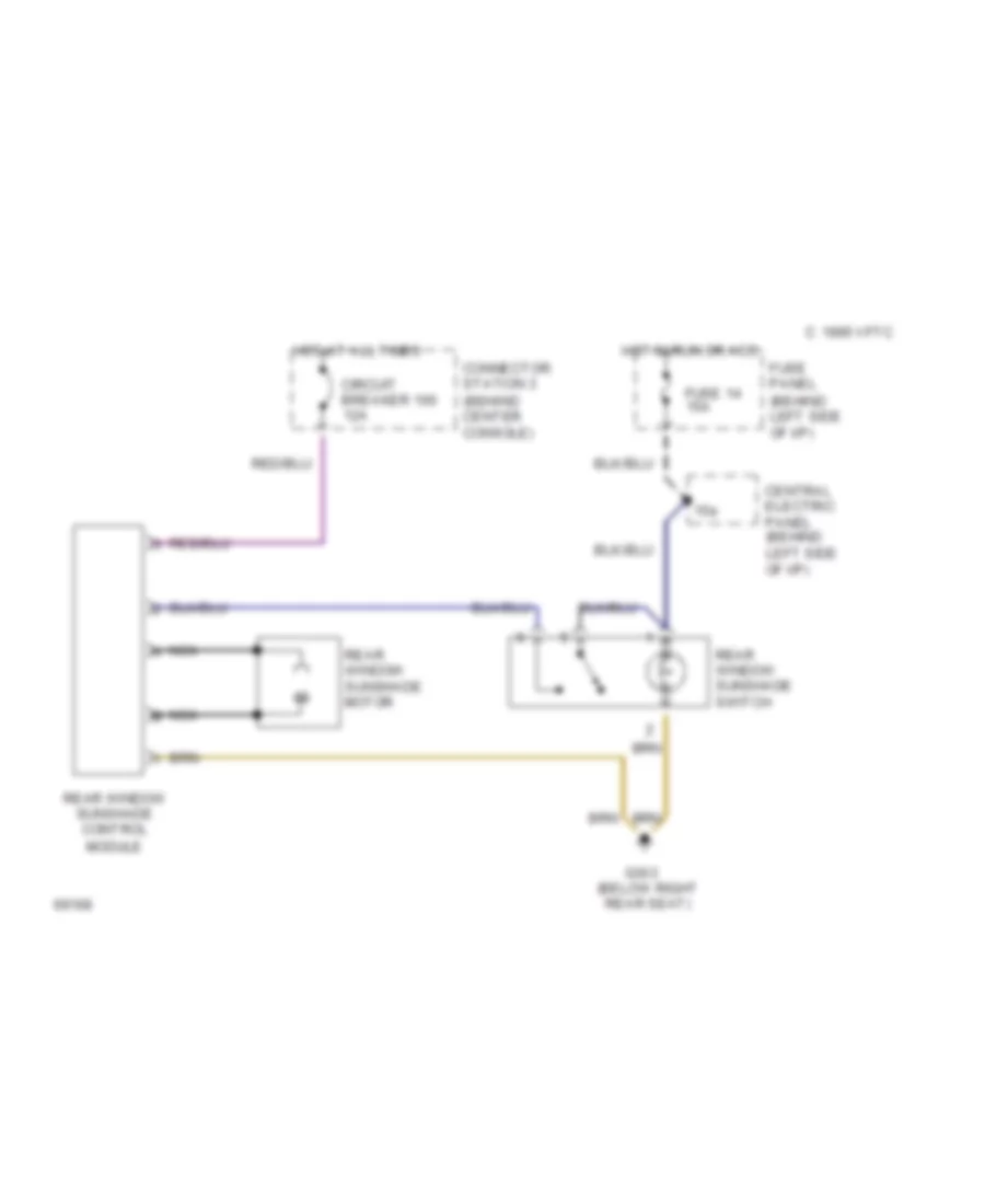 Rear Window Sun Shade Wiring Diagram for Audi 100 CS Quattro 1994