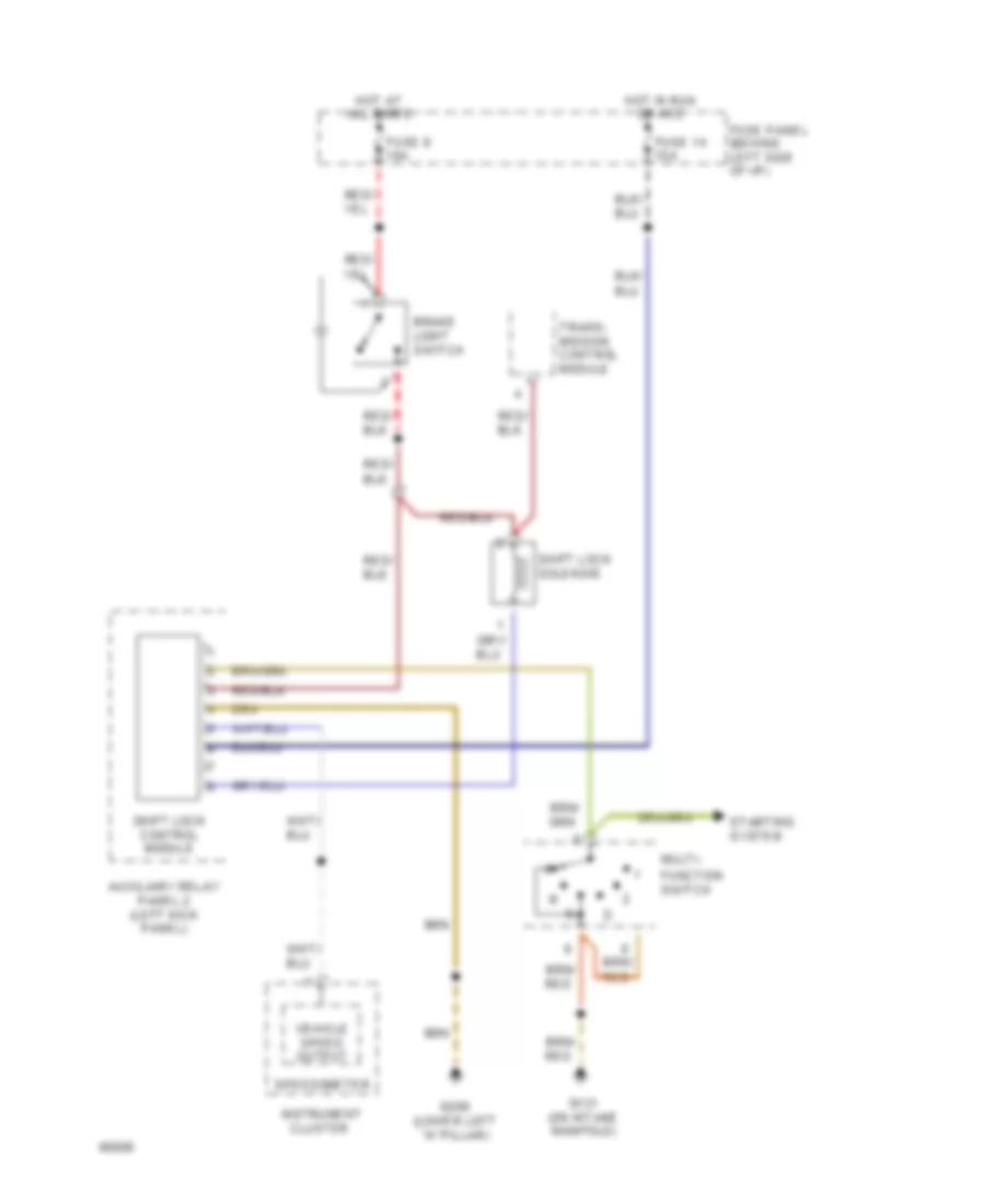 Shift Interlock Wiring Diagram for Audi 100 CS Quattro 1994