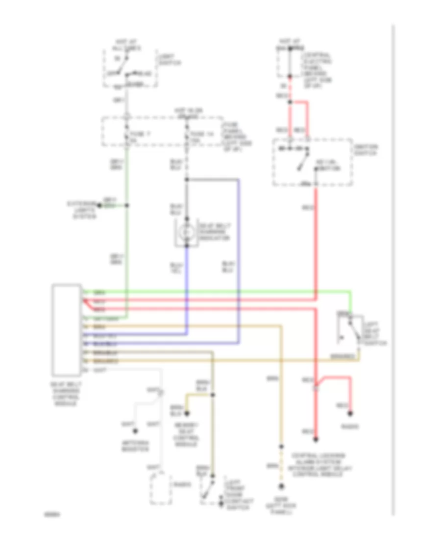 Warning Systems Wiring Diagram for Audi 100 CS Quattro 1994