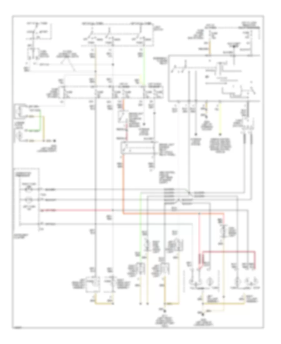 Exterior Lamps Wiring Diagram, without DRL, without Driver Information Center for Audi TT 2001