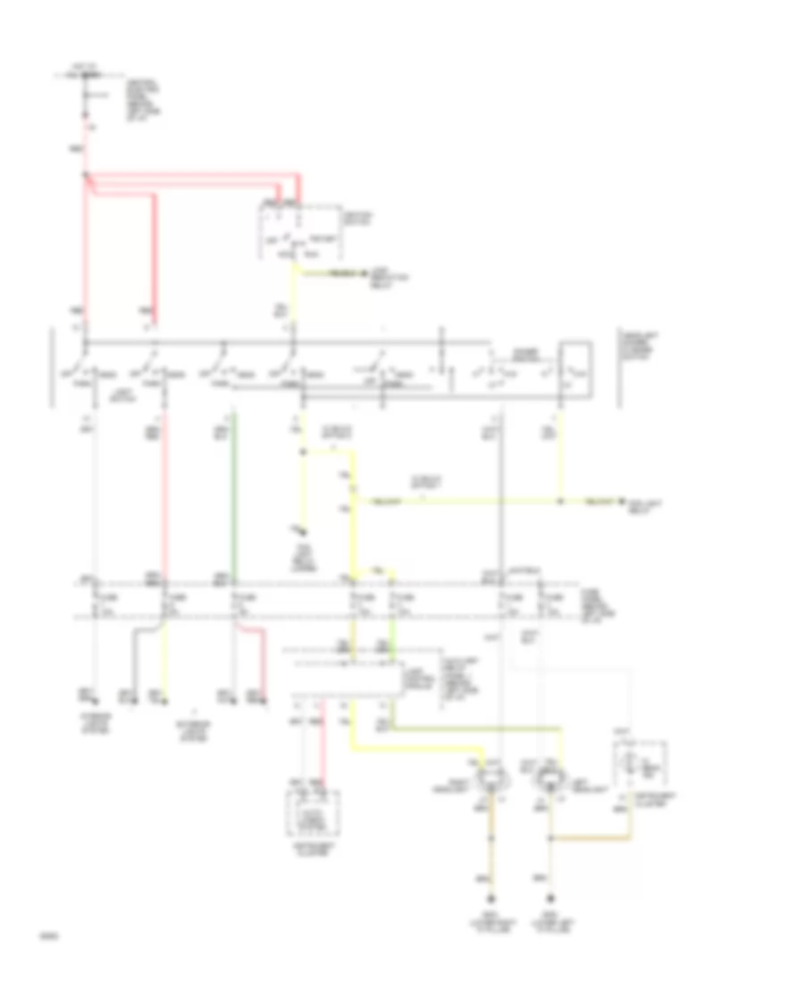 Headlamps Wiring Diagram, USA for Audi 100 S 1994