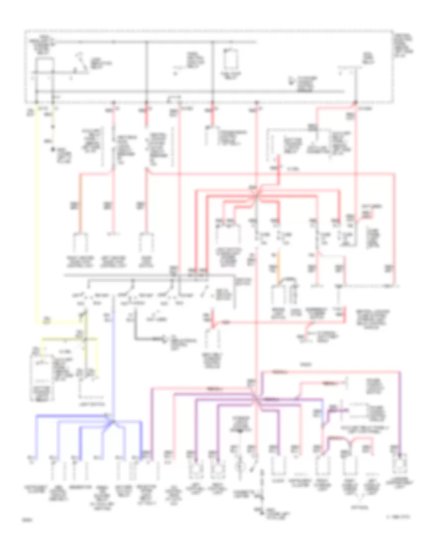 Power Distribution Wiring Diagram (2 of 4) for Audi 100 S 1994