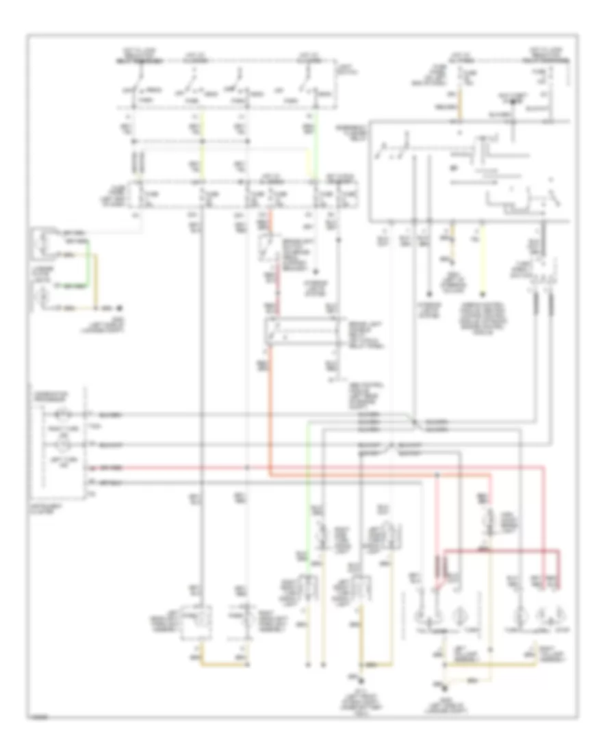 Exterior Lamps Wiring Diagram with DRL without Driver Information Center for Audi TT Quattro 2001
