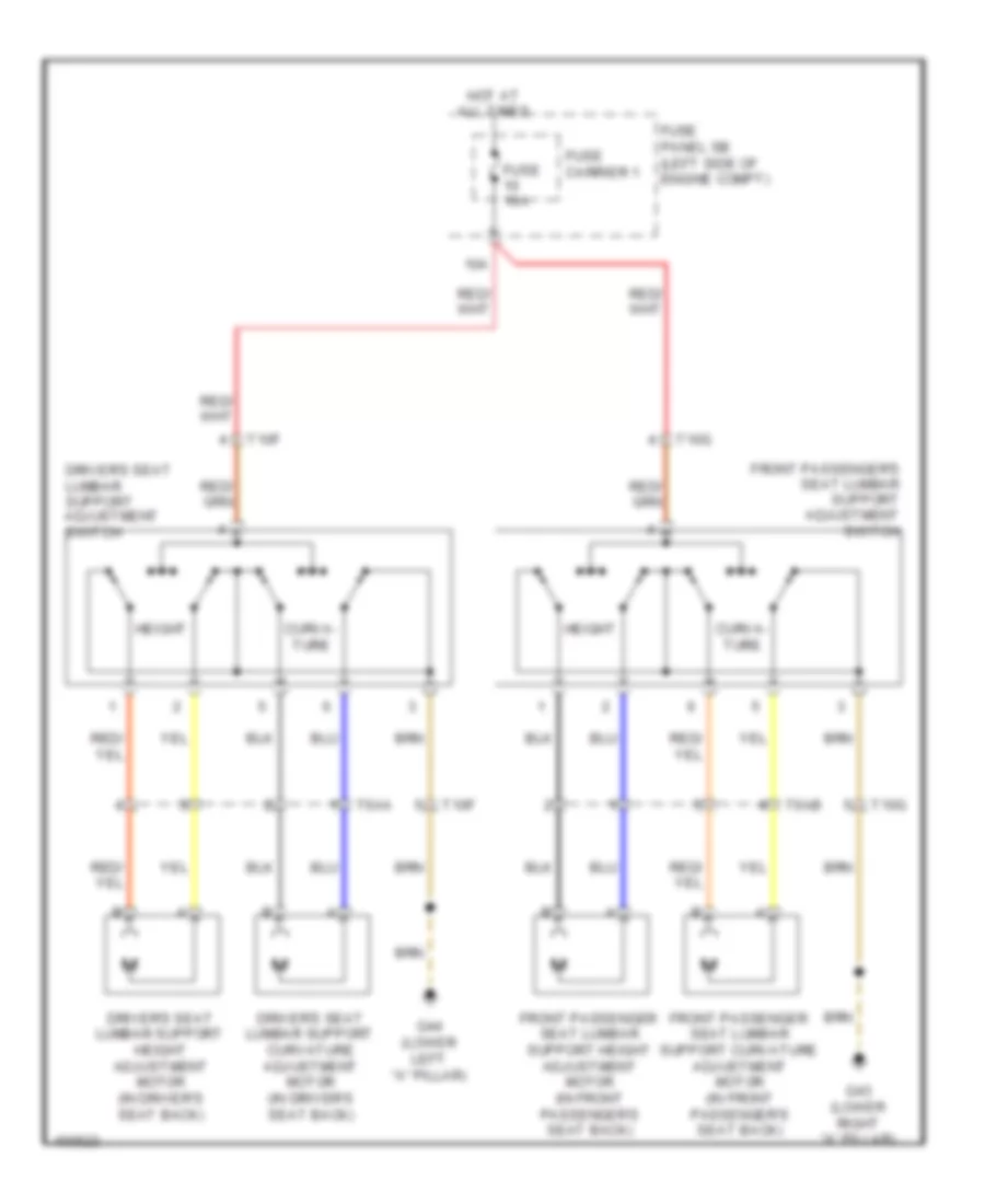 Lumbar Wiring Diagram for Audi TTS Premium Plus 2013