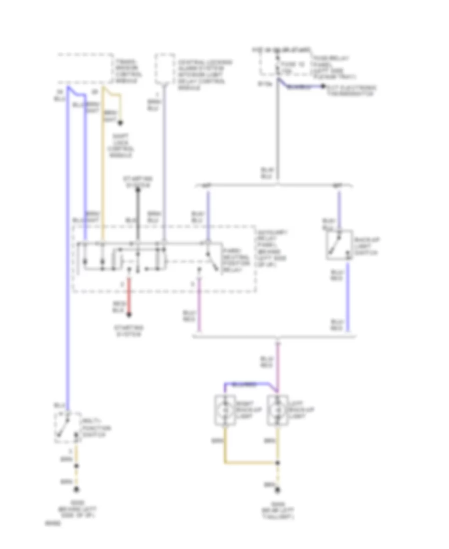 Back up Lamps Wiring Diagram for Audi 90 CS 1994