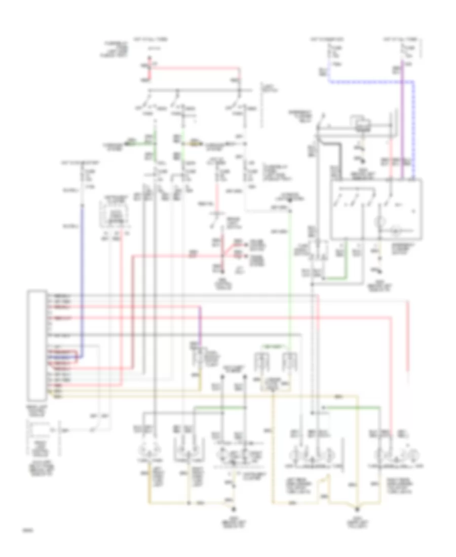 Park Marker Stop Tail  Turn Lamps Wiring Diagram USA for Audi 90 CS 1994