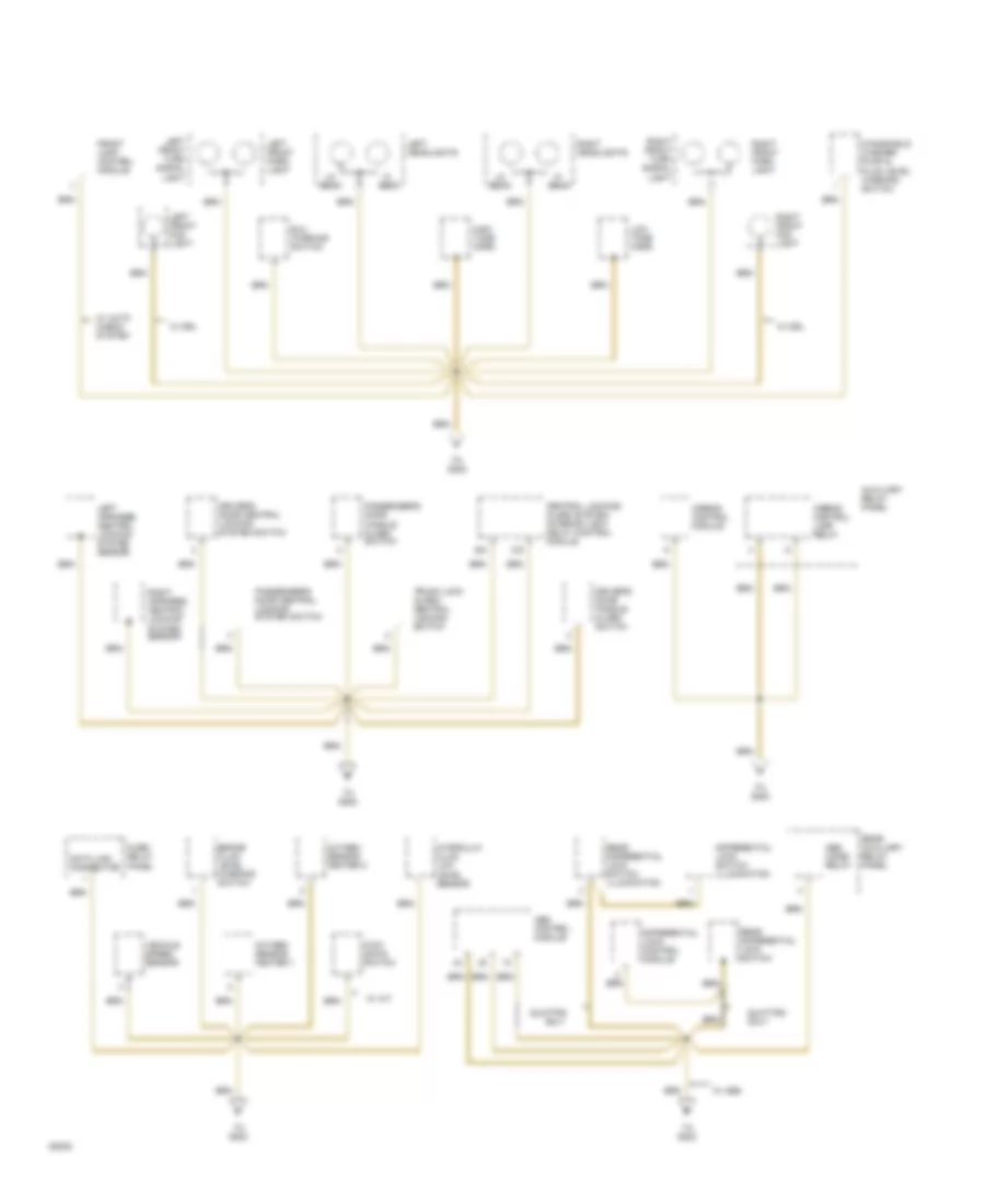 Ground Distribution Wiring Diagram 3 of 6 for Audi 90 CS 1994