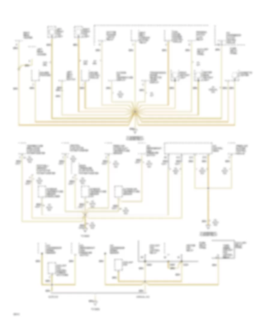 Ground Distribution Wiring Diagram 4 of 6 for Audi 90 CS 1994