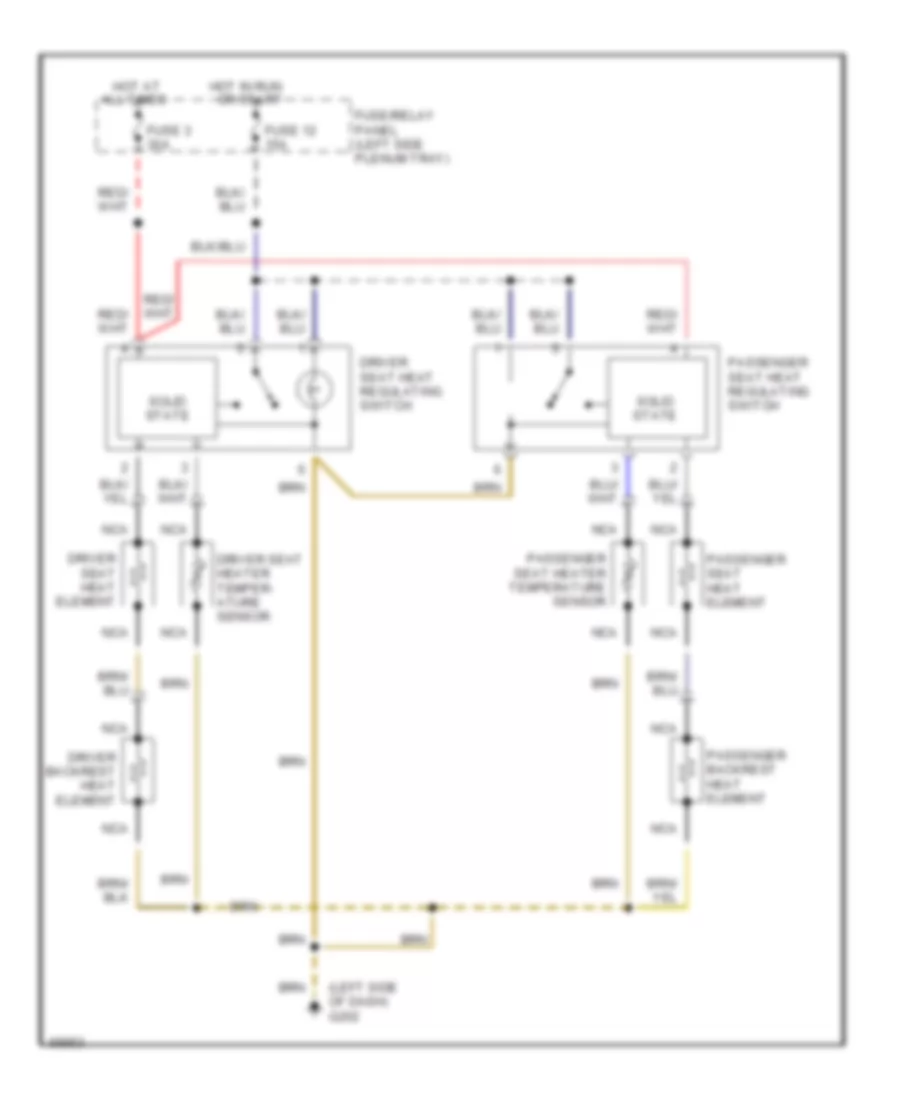 Heated Seats Wiring Diagram for Audi 90 CS 1994