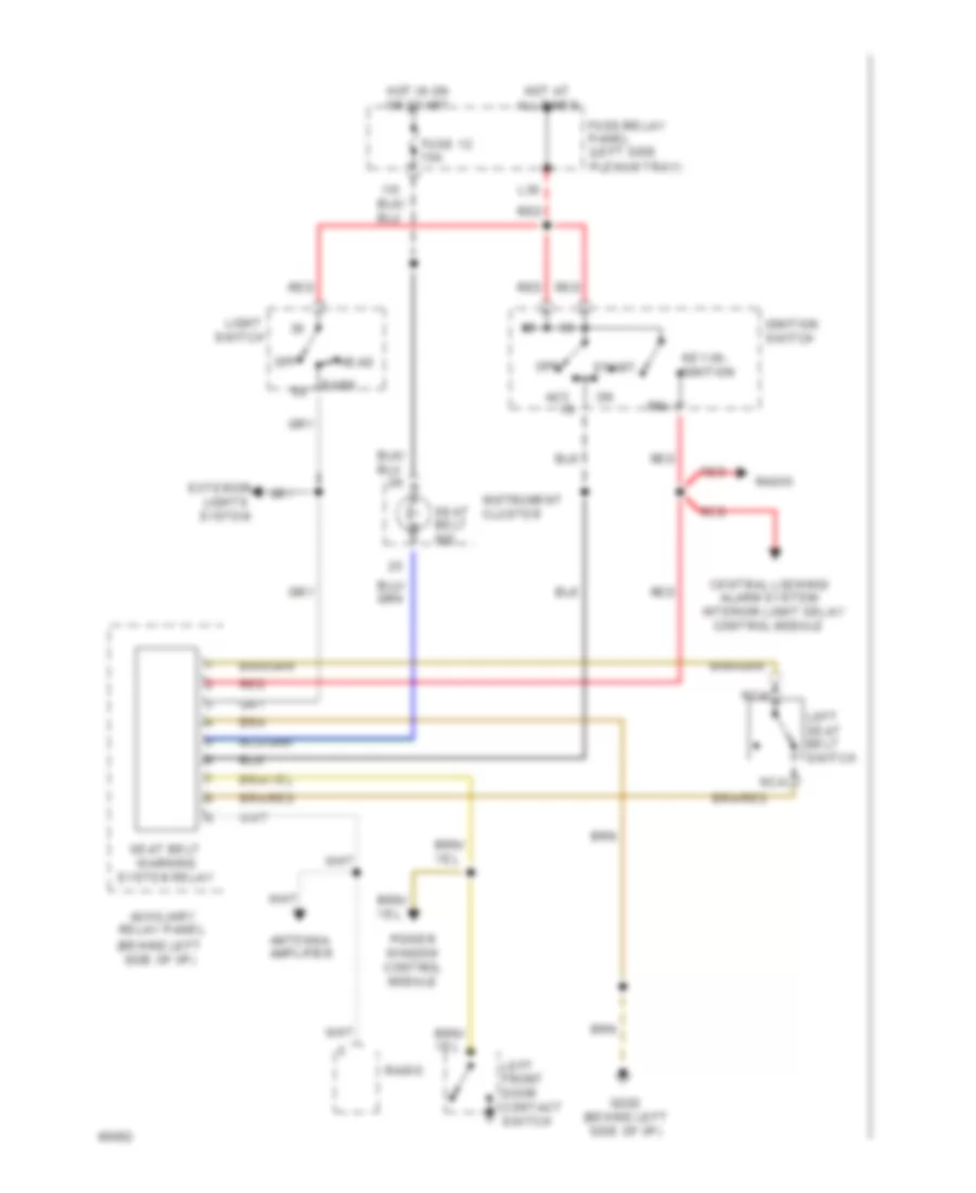 Warning Systems Wiring Diagram without Mini Check System for Audi 90 CS 1994