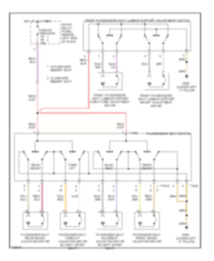 Passenger Seat Wiring Diagram for Audi A6 2001