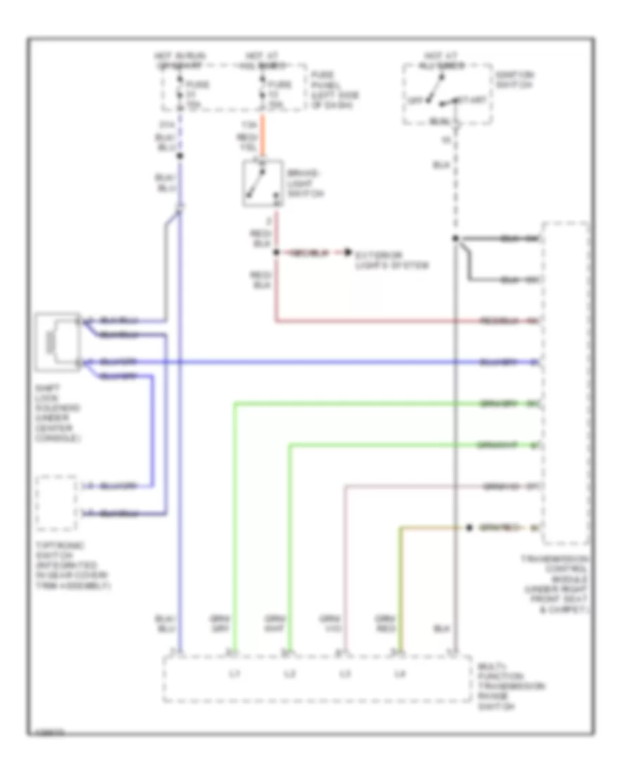 Shift Interlock Wiring Diagram for Audi A6 2001