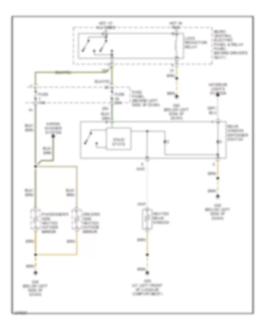 Rear Defogger  Heated Mirrors Wiring Diagram Coupe for Audi TT Quattro 2006