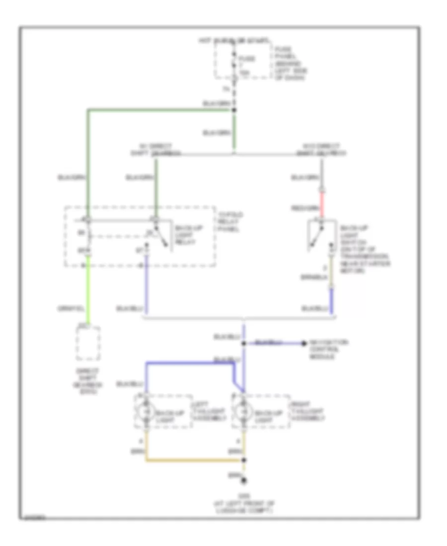 Back up Lamps Wiring Diagram for Audi TT Quattro 2006