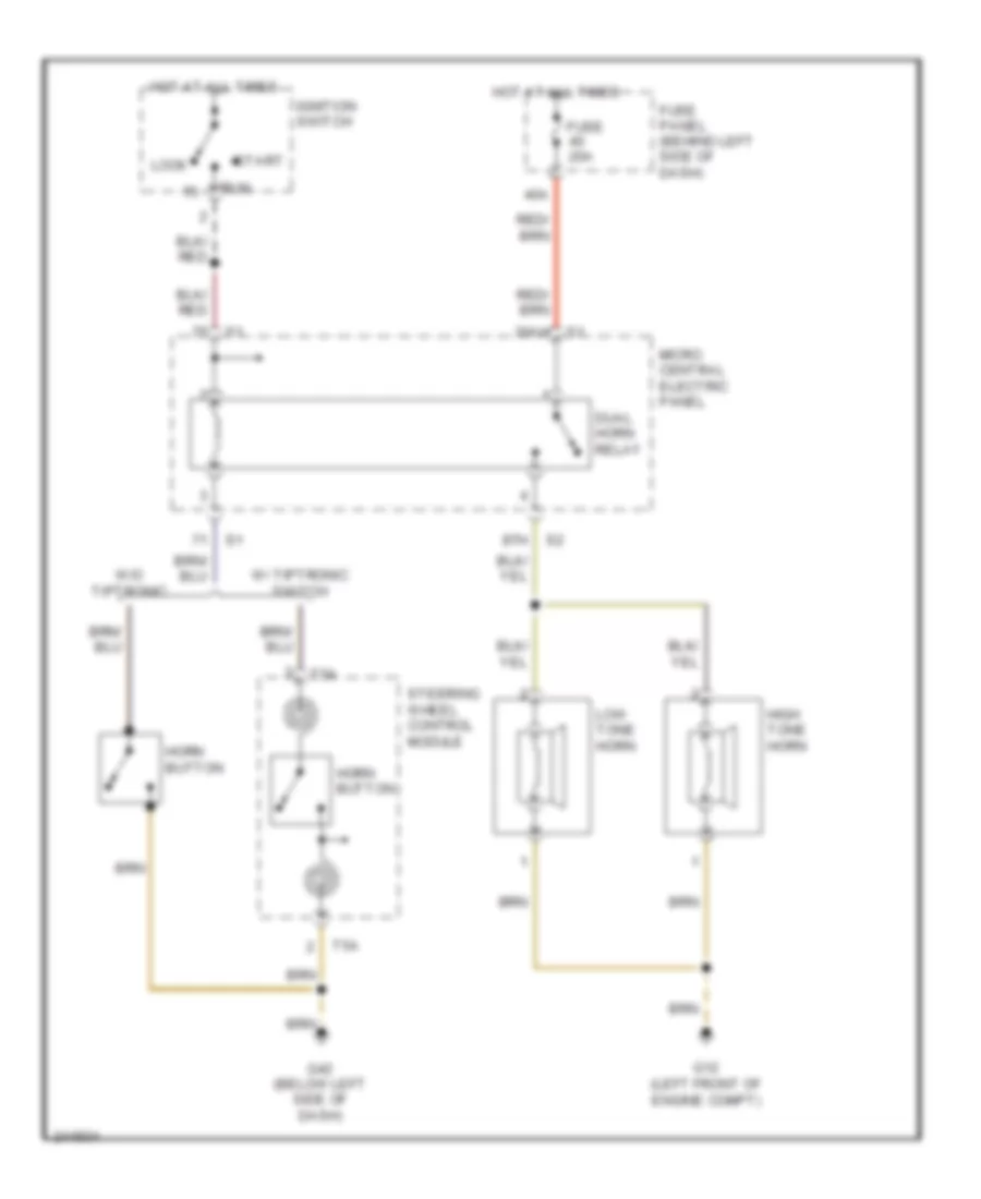 Horn Wiring Diagram for Audi TT Quattro 2006