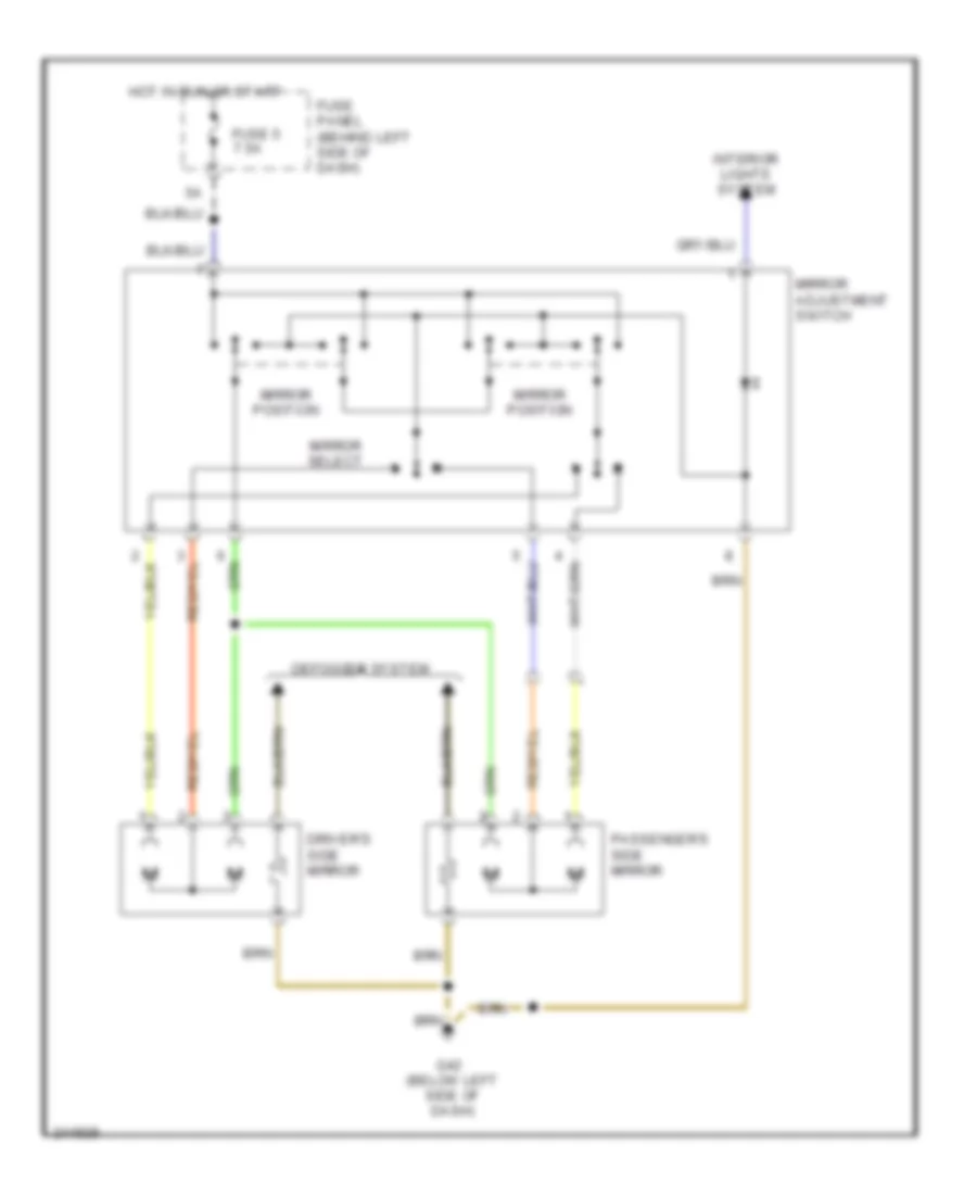 Power Mirrors Wiring Diagram for Audi TT Quattro 2006