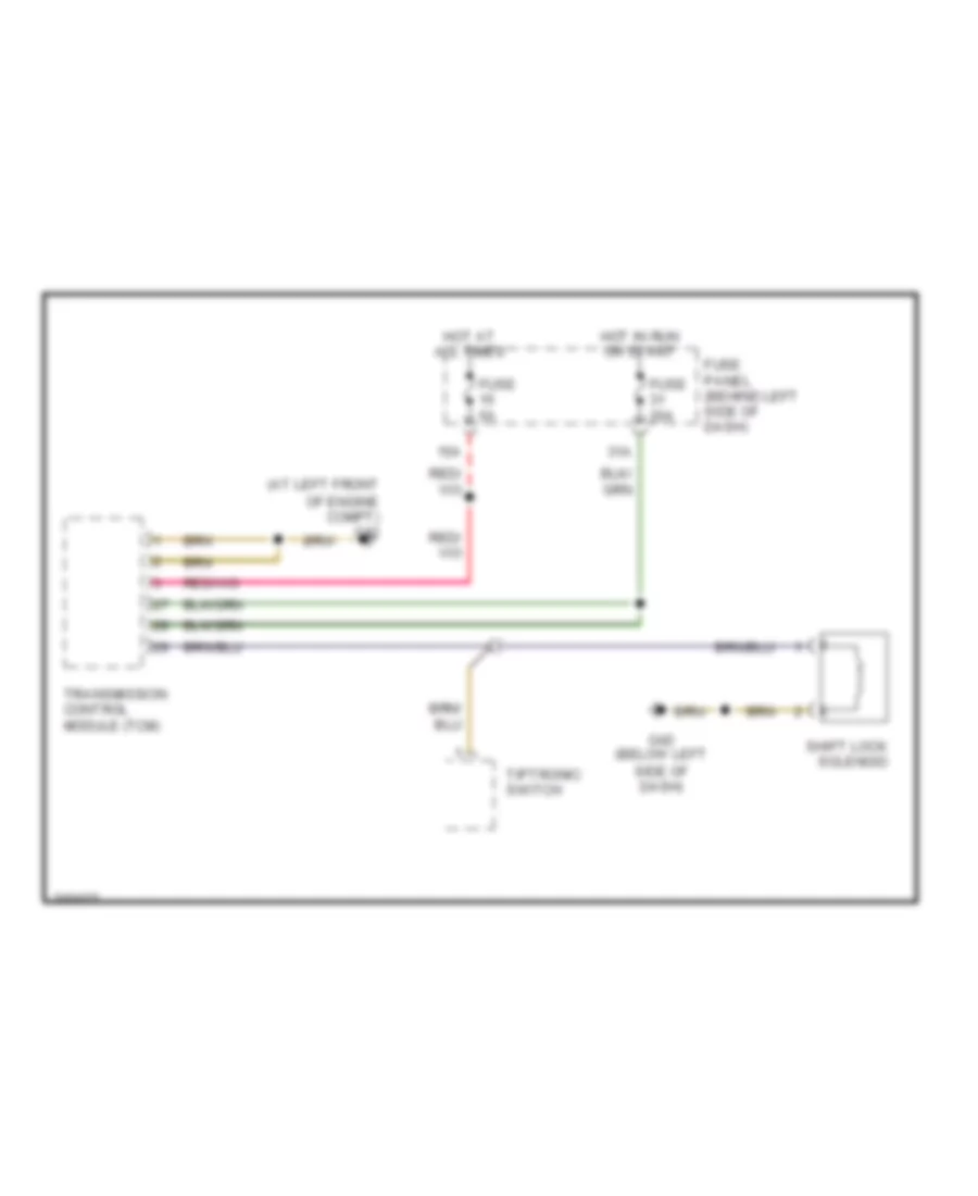 Shift Interlock Wiring Diagram for Audi TT Quattro 2006