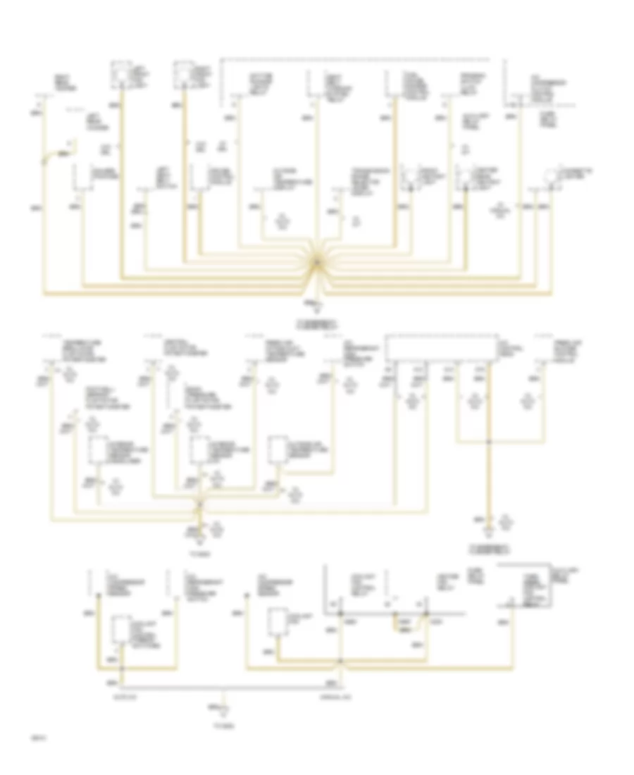 Ground Distribution Wiring Diagram (4 of 6) for Audi 90 S 1994