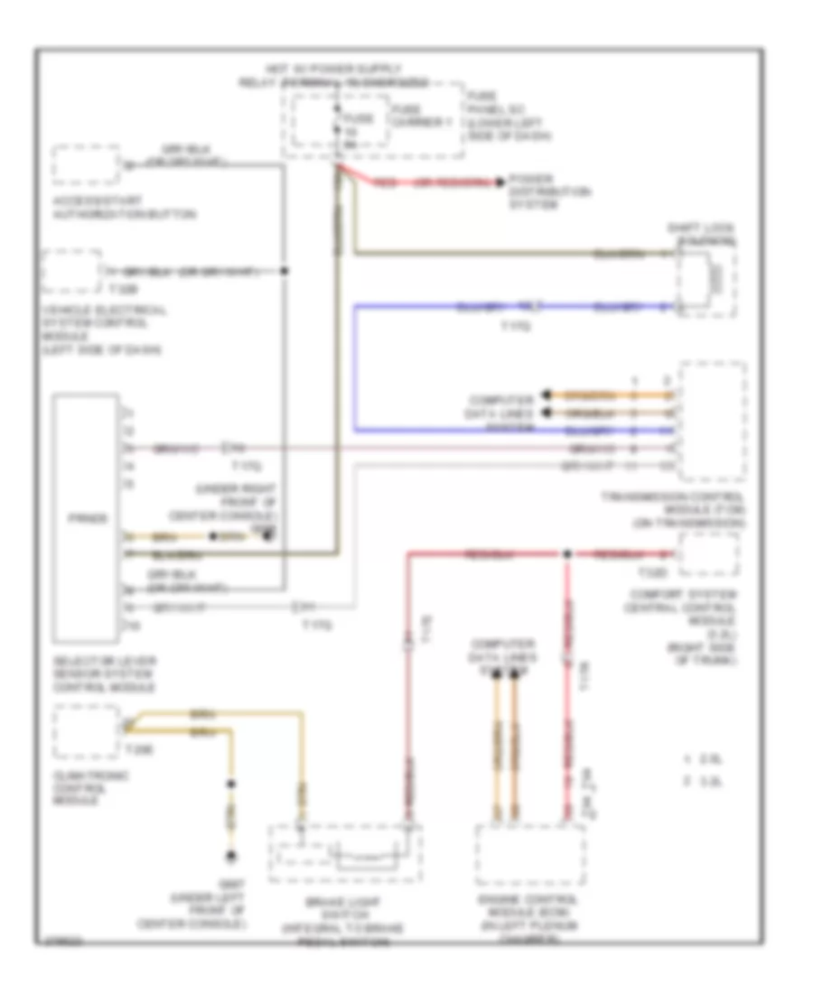 Shift Interlock Wiring Diagram for Audi Q5 2.0T 2012