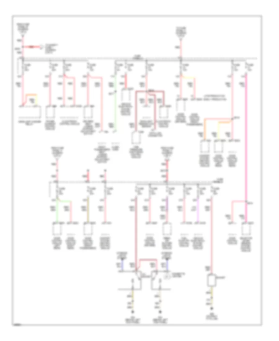 2.0L Turbo, Power Distribution Wiring Diagram (3 of 4) for Audi A3 2007