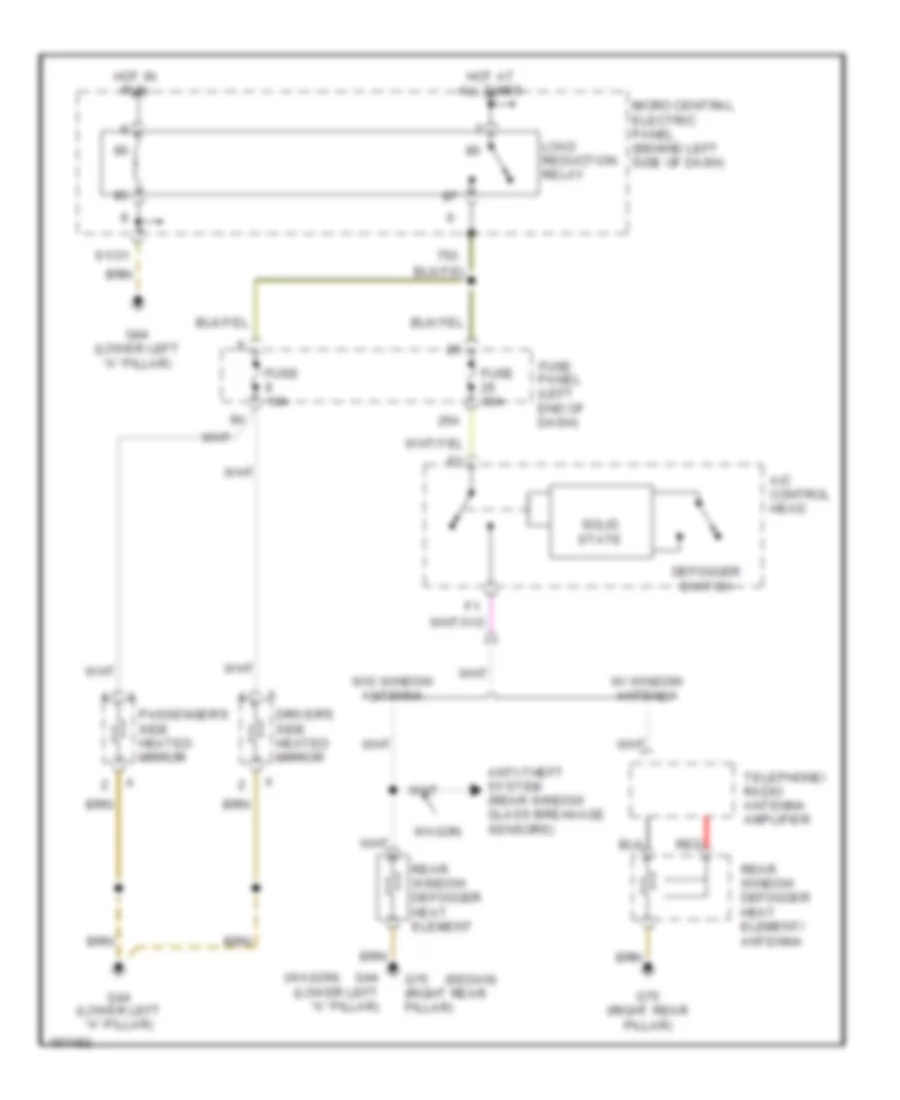 Defoggers Wiring Diagram for Audi A6 2002