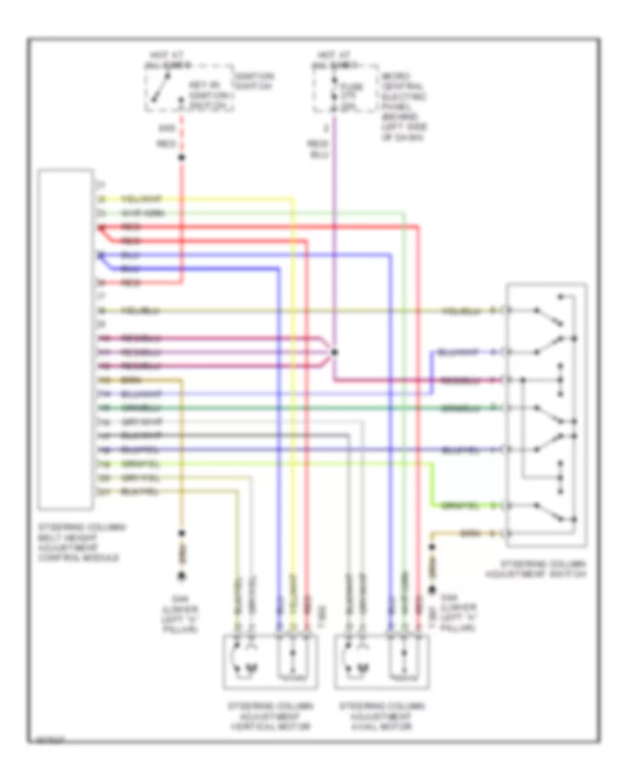 Power Steering Column Wiring Diagram for Audi A6 2002